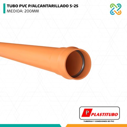 TUBO PVC P/ALCANTARILLADO S-25 200MM PLASTITUBO