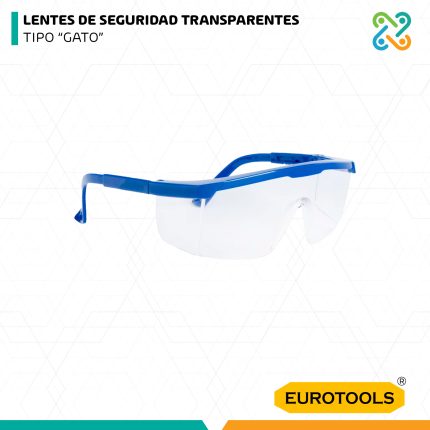 LENTES DE SEGURIDAD TRANSPARENTES TIPO "GATO" EUROTOOLS
