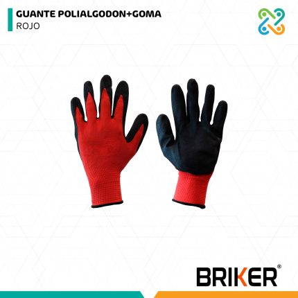 GUANTE POLIALGODON+GOMA ROJO BRIKER