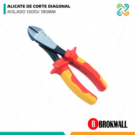 ALICATE DE CORTE DIAGONAL AISLADO 1000V 180MM BROKWALL
