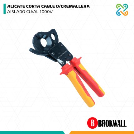 ALICATE CORTA CABLE D/CREMALLERA AISLADO CU/AL 1000V BROKWALL