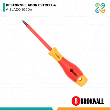 DESTORNILLADOR ESTRELLA AISLADO 1000V BROKWALL