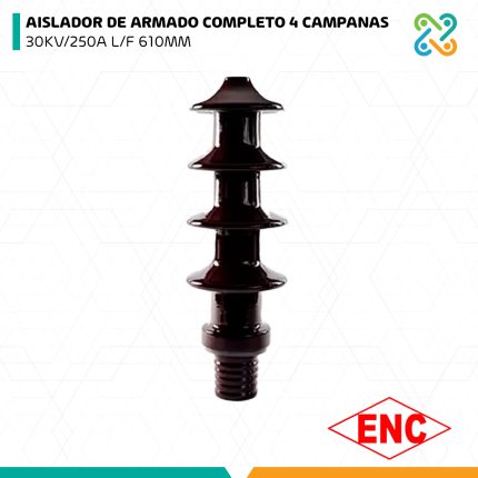 AISLADOR DE ARMADO COMPLETO 4 CAMPANAS 30KV/250A L/F 610MM ENC