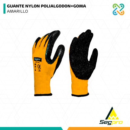 GUANTE NYLON POLIALGODON+GOMA AMARILLO SEGPRO
