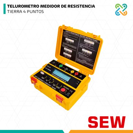 TELUROMETRO MEDIDOR DE RESISTENCIA TIERRA 4 PUNTOS SEW