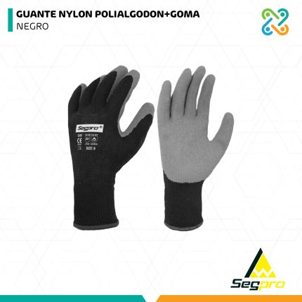 GUANTE NYLON POLIALGODON+GOMA NEGRO SEGPRO