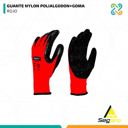 GUANTE NYLON POLIALGODON+GOMA ROJO SEGPRO