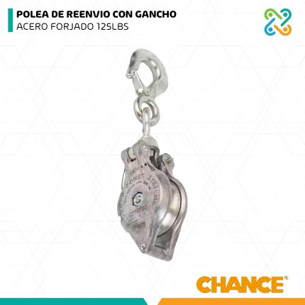 POLEA DE REENVIO CON GANCHO ACERO FORJADO 125LBS CHANCE
