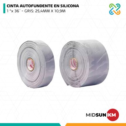 CINTA AUTOFUNDENTE EN SILICONA 1 "x 36´ - GRIS: 25,4MM X 10,9M MIDSUNIKM