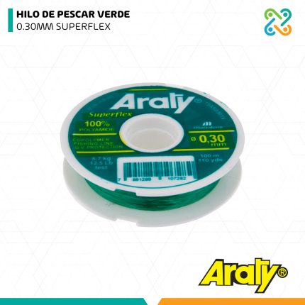 HILO DE PESCAR VERDE 0.30MM SUPERFLEX ARATY