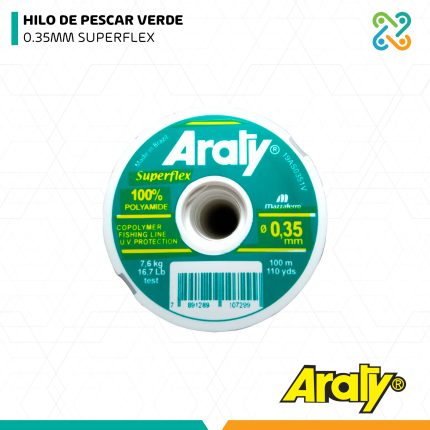 HILO DE PESCAR VERDE 0.35MM SUPERFLEX ARATY