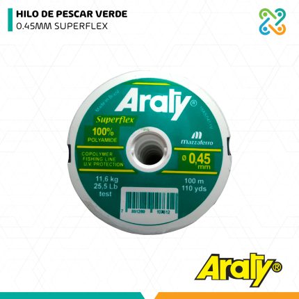 HILO DE PESCAR VERDE 0.45MM SUPERFLEX ARATY