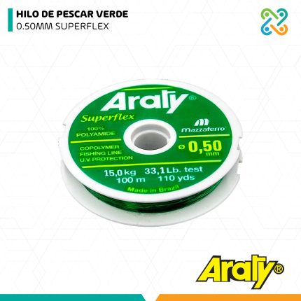 HILO DE PESCAR VERDE 0.50MM SUPERFLEX ARATY
