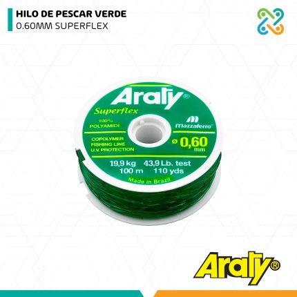 HILO DE PESCAR VERDE 0.60MM SUPERFLEX ARATY