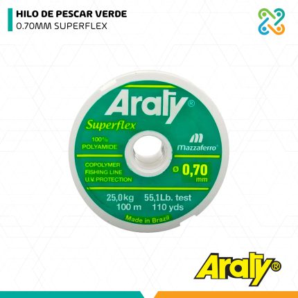 HILO DE PESCAR VERDE 0.70MM SUPERFLEX ARATY