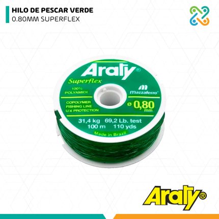 HILO DE PESCAR VERDE 0.80MM SUPERFLEX ARATY