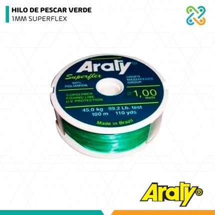 HILO DE PESCAR VERDE 1MM SUPERFLEX ARATY
