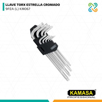 LLAVE TORX ESTRELLA CROMADO 9PZA (L) KM067 KAMASA