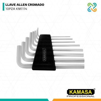 LLAVE ALLEN CROMADO 10PZA KM1114 KAMASA