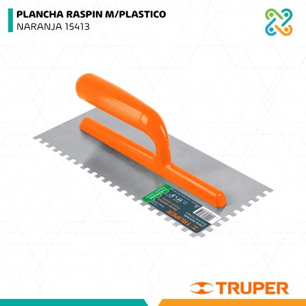 PLANCHA RASPIN M/PLASTICO NARANJA 15413 TRUPER