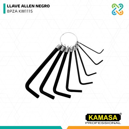 LLAVE ALLEN NEGRO 8PZA KM1115 KAMASA