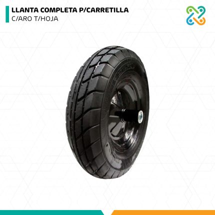 LLANTA COMPLETA P/CARRETILLA C/ARO T/HOJA IMPORTADO