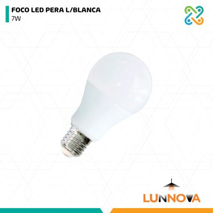 FOCO LED PERA L/BLANCA 7W LUNNOVA