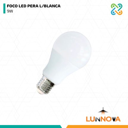 FOCO LED PERA L/BLANCA 9W LUNNOVA