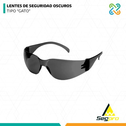 LENTES DE SEGURIDAD OSCUROS TIPO "GATO" SEGPRO