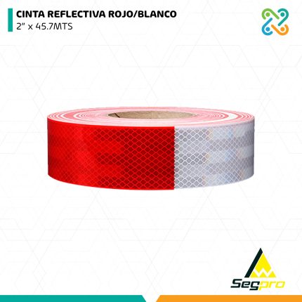 CINTA REFLECTIVA ROJO/BLANCO 2"X45.7MTS SEGPRO