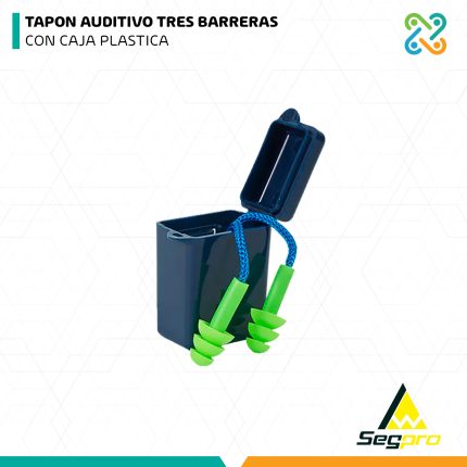 TAPON AUDITIVO TRES BARRERAS CON CAJA PLASTICA SEGPRO