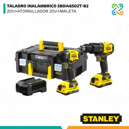 TALADRO INALAMBRICO SBDI465D2T-B2 20V+ATORNILLADOR 20V+MALETA STANLEY