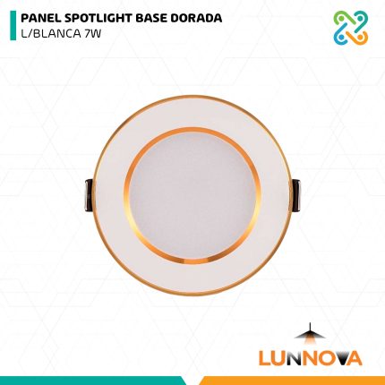PANEL SPOTLIGHT BASE DORADA L/BLANCA 7W LUNNOVA