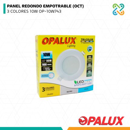 PANEL REDONDO EMPOTRABLE (OCT) 3 COLORES 10W OP-10W743 OPALUX