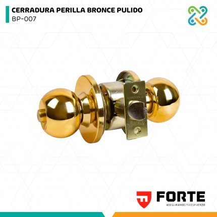 CERRADURA PERILLA BRONCE PULIDO BP-007 FORTE