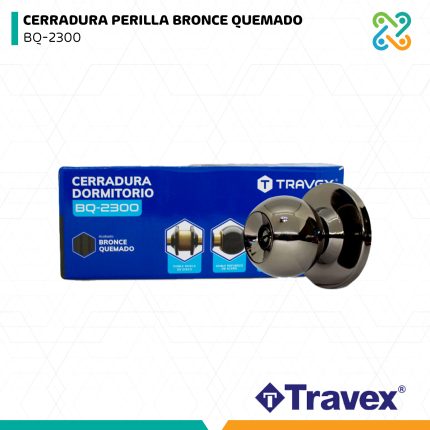 CERRADURA PERILLA BRONCE QUEMADO BQ-2300 TRAVEX