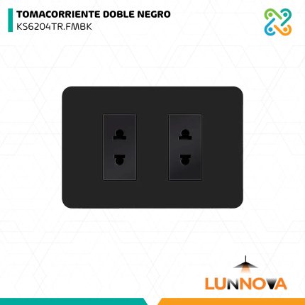 TOMACORRIENTE DOBLE NEGRO KS6204TR.FMBK LUNNOVA