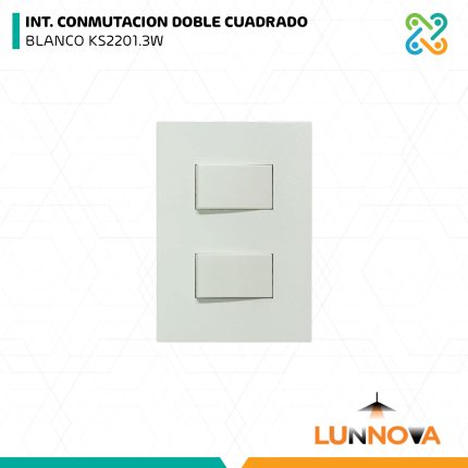 INT. CONMUTACION DOBLE CUADRADO BLANCO KS2201.3W LUNNOVA