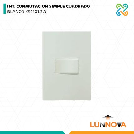 INT. CONMUTACION SIMPLE CUADRADO BLANCO K2101.3W LUNNOVA