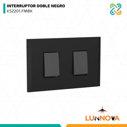 INTERRUPTOR DOBLE NEGRO KS2201.FMBK LUNNOVA