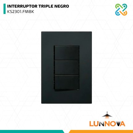 INTERRUPTOR TRIPLE NEGRO KS2301.FMBK LUNNOVA