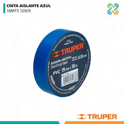 CINTA AISLANTE AZUL 18MTS 12505 TRUPER