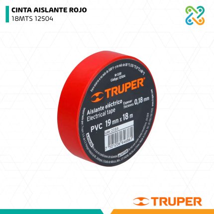 CINTA AISLANTE ROJO 18MTS 12504 TRUPER