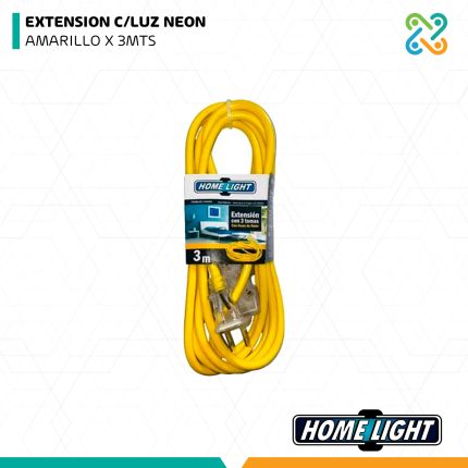 EXTENSION C/LUZ NEON AMARILLO X 3MTS HOMELIGHT