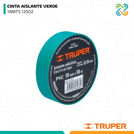 CINTA AISLANTE VERDE 18MTS 12502 TRUPER
