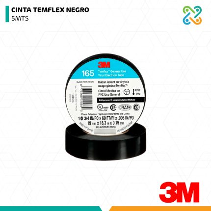 CINTA TEMFLEX NEGRO 5MTS 3M