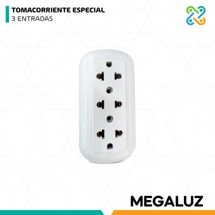 TOMACORRIENTE ESPECIAL 3 ENTRADAS MEGALUZ