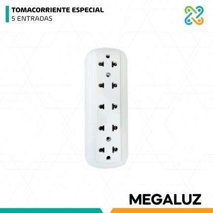 TOMACORRIENTE ESPECIAL 5 ENTRADAS MEGALUZ