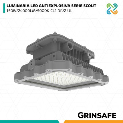 LUMINARIA LED ANTIEXPLOSIVA SERIE SCOUT 150W/24000LM/5000K CL1.DIV2 UL GRINSAFE