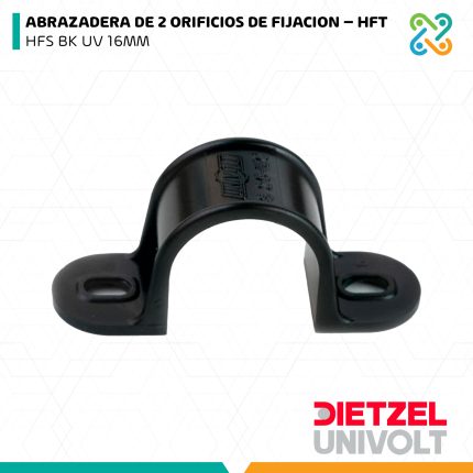 ABRAZADERA DE 2 ORIFICIOS DE FIJACION – HFT HFS BK UV 16MM DIETZEL UNIVOLT